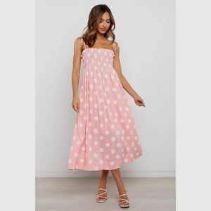 NWT Womens Size 8 Petal & Pup Margaret Dress in Retro 1950s Polka Dot Pink